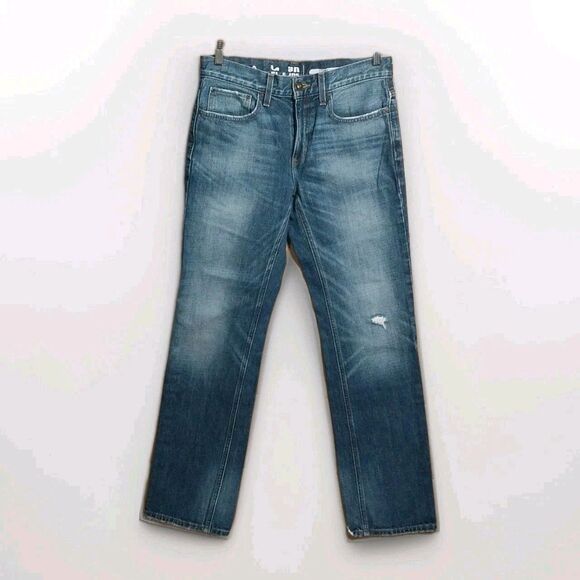 Urban Pipeline Straight Leg Jeans Mens 30x32 Blue Denim Factory Distressed Dad - Picture 1 of 10